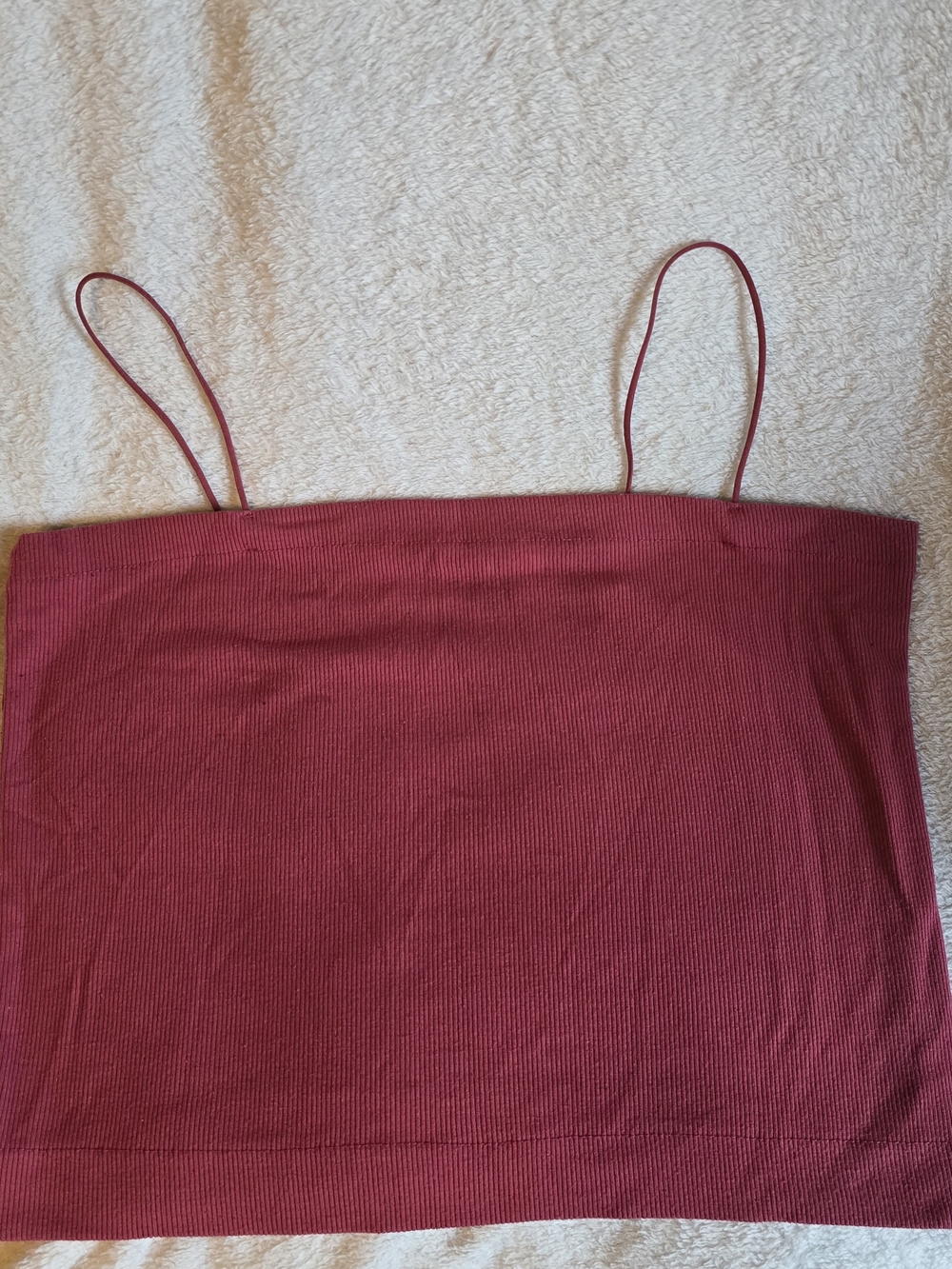 American Eagle Outfitters Ribbed Spaghetti Strap Camisole - Burgundy